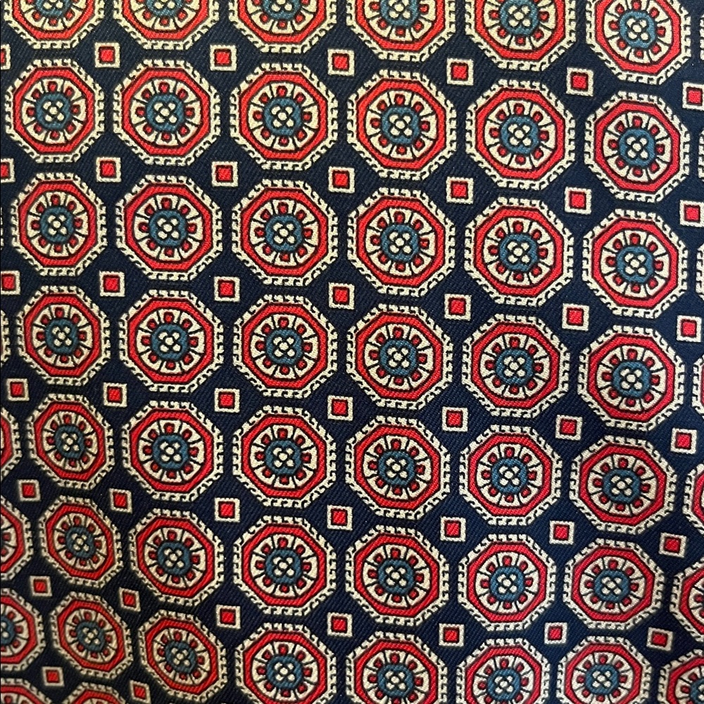 The Limited Geometric Print Blazer Navy Burgundy Red Size Large Classic Preppy - Picture 2 of 13